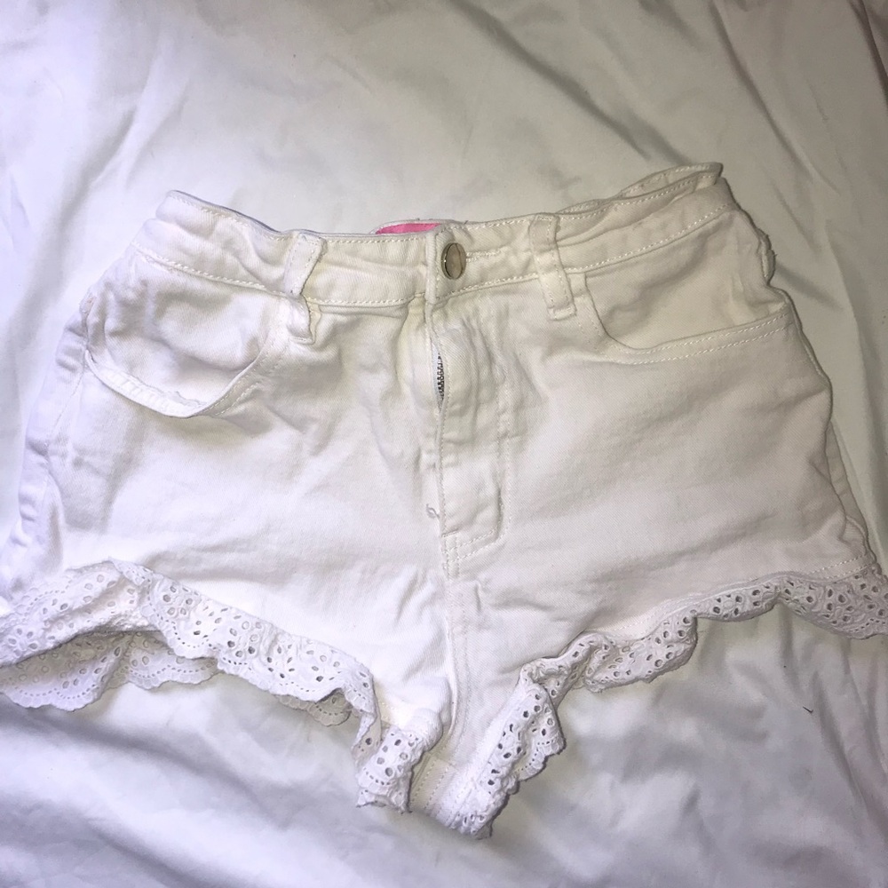Sugar thrillz white booty shorts